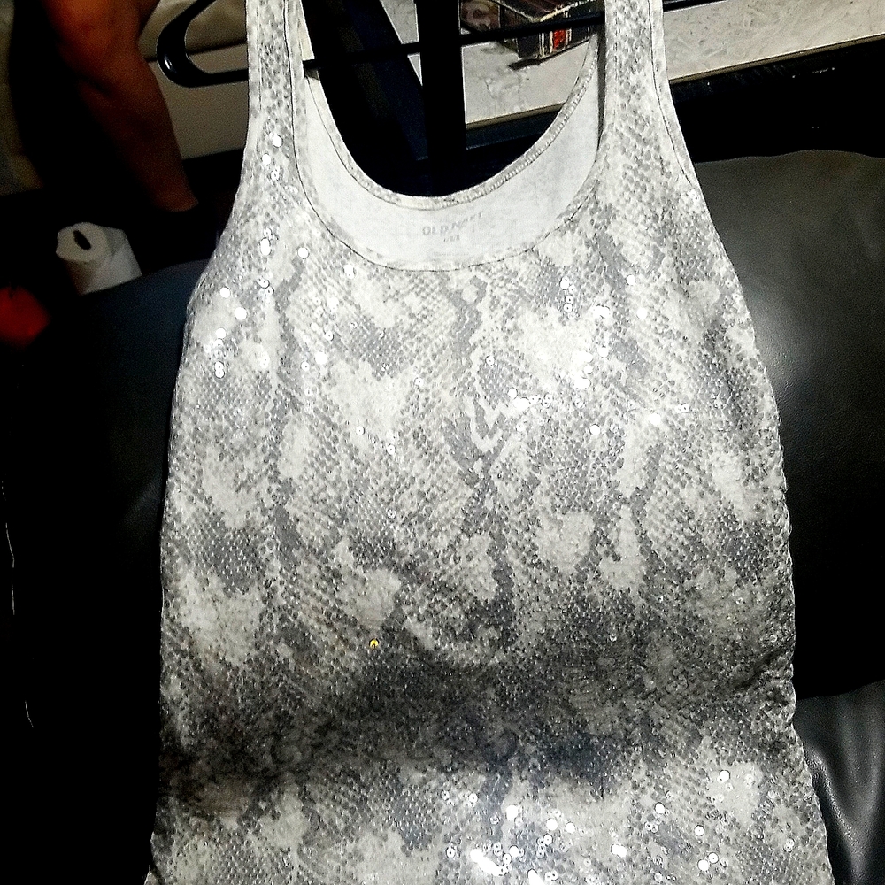 Snakeskin print sequenced tank